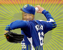 マウンドに立つ落合親分